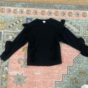 target black ruffle long sleeve top🖤